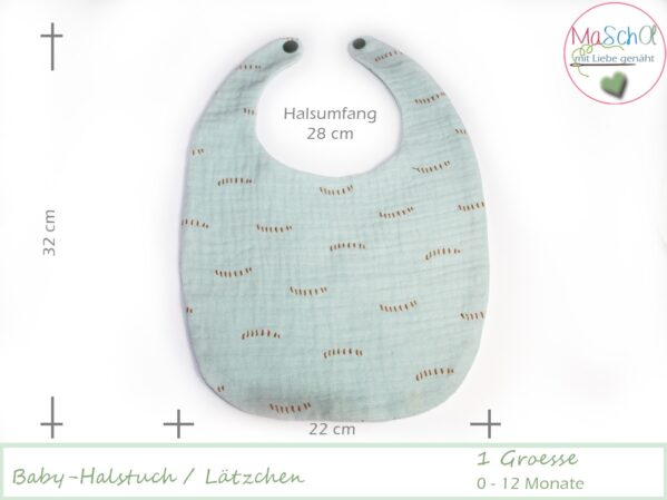 Baby-Halstuch Musselin mint BW – Bild 2