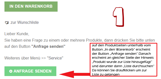 Erklärung zur Anfrageliste