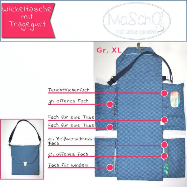 Wickelunterlage als Schultertasche für unterwegs