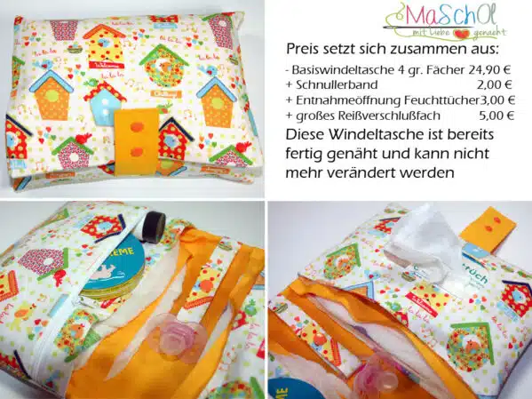 Windeltasche 2tlg Vogelhaus