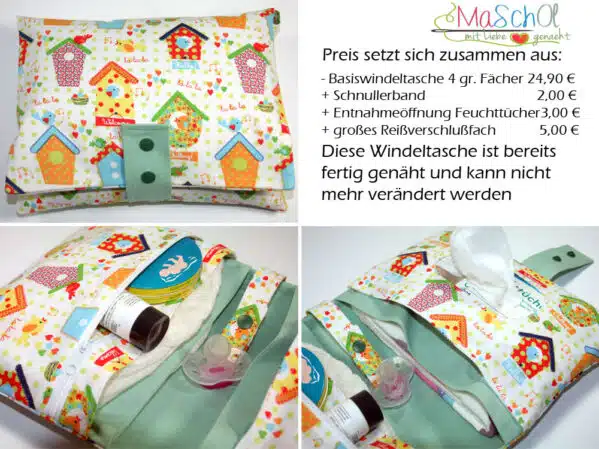 Windeltasche 2tlg Vogelhaus