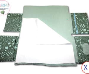 Wickelunterlage plus Wickeltasche Musselin grün