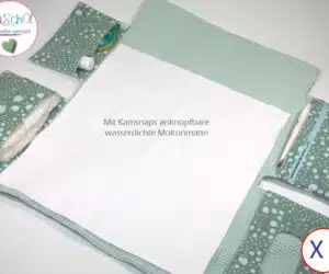 Wickelunterlage plus Wickeltasche Musselin grün