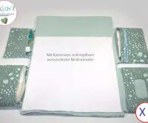 Wickelunterlage plus Wickeltasche Musselin grün