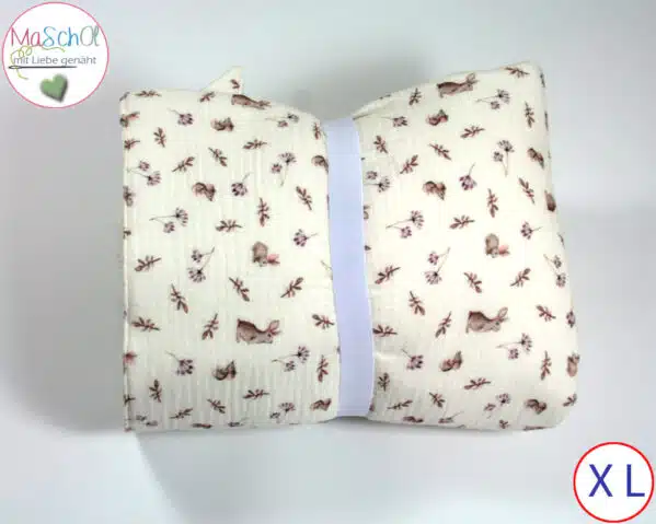 Wickelunterlage plus Wickeltasche Musselin Hase