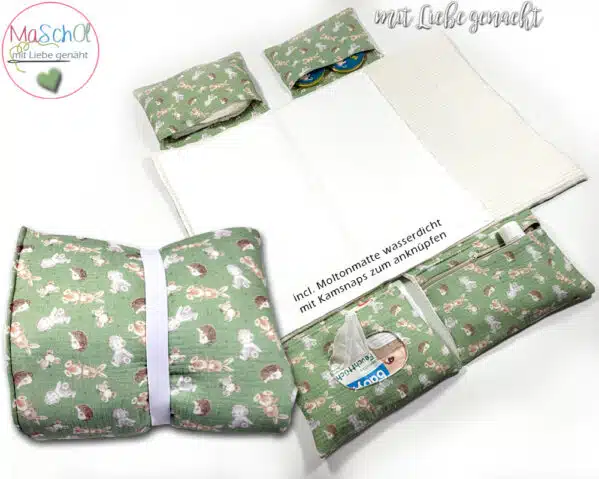 Wickelunterlage Wickeltasche Musselin Waldtiere