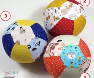 Luftballonhülle aus buntem Stoff genäht – Leichter Spielball als Fanglernhilfe für Kinder